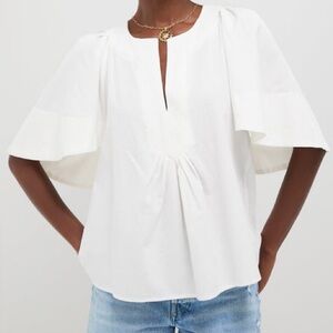 Pomander Place Finley Flutter Sleeve White Blouse with‎ Flared Sleeves - XL